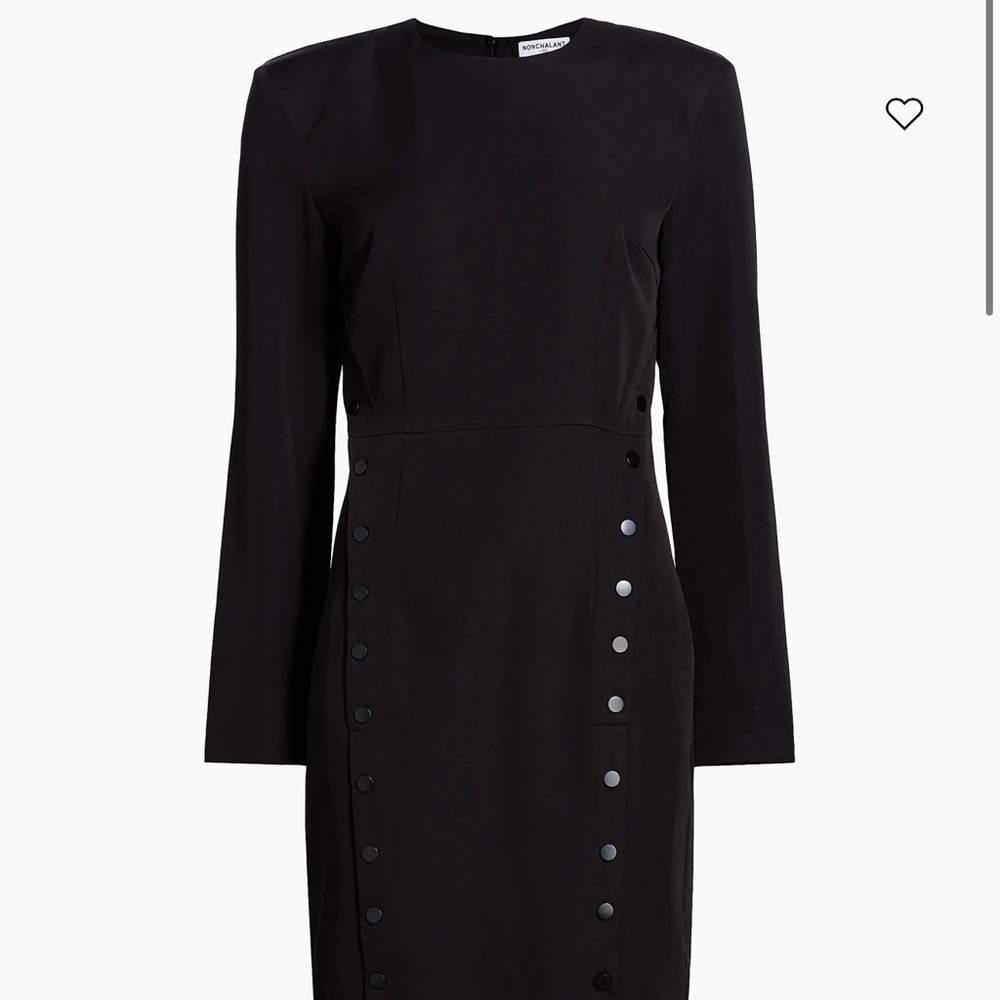 Elegant Nonchalant black long sleeve midi dress - NWT